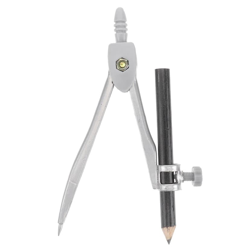 A mathematical compass, a V-shaped tool with a sharp end and a pencil end. By poking the sharp end into a paper, you can use it to draw a perfect circle centered around it