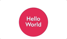 A mouse hovers over our 'hello world' button, and it shifts slightly
