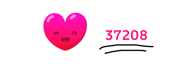 My “like” counter showing 37,208 likes