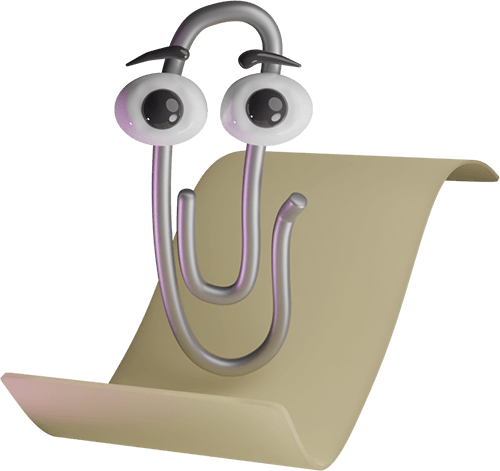 Clippy, the helpful paperclip assistant from Microsoft Word