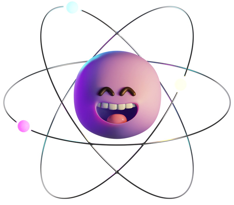 Cute atom mascot