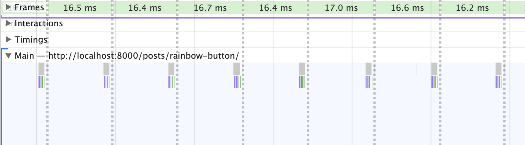 A very empty profile, with it easily hitting 60fps