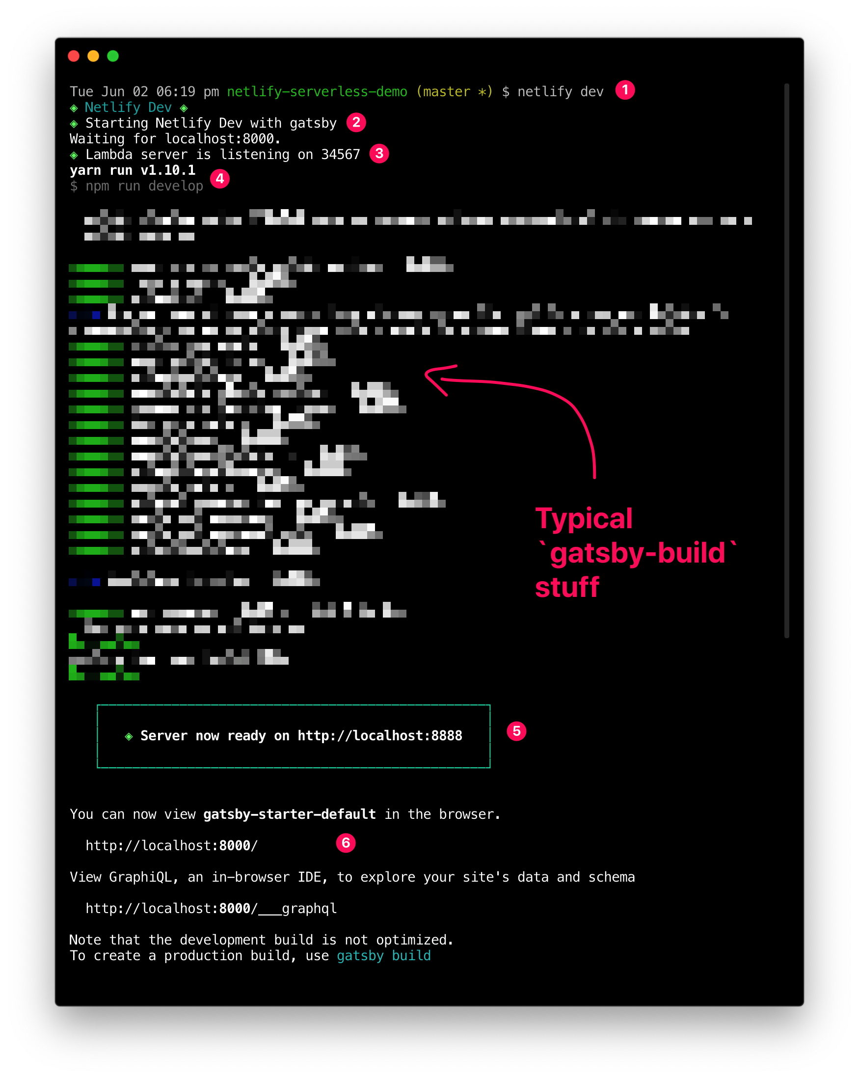 Terminal output of Netlify Dev